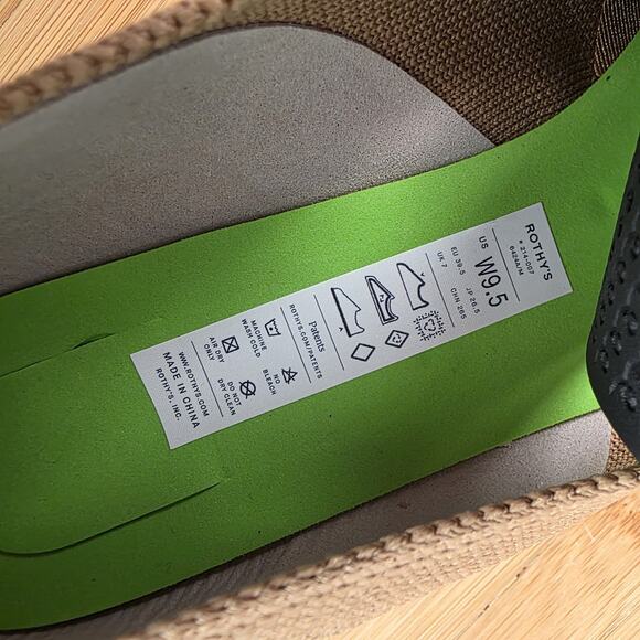 Rothys the High Point Cap Toe Wren Women's US Size 9.5 Tan/Black Knit Classic - Picture 7 of 7